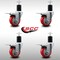 Service Caster 3.5'' SS Red Poly Swivel 1-3/4'' Expanding Stem Caster Set Total Lock Brake, 4PK SCC-SSEXTTL20S3514-PPUB-RED-134-4 - alternate 3